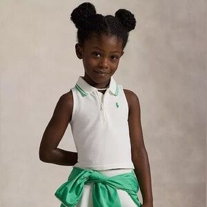 Polo by Ralph Lauren Kids White and Green Sleeveless Polo